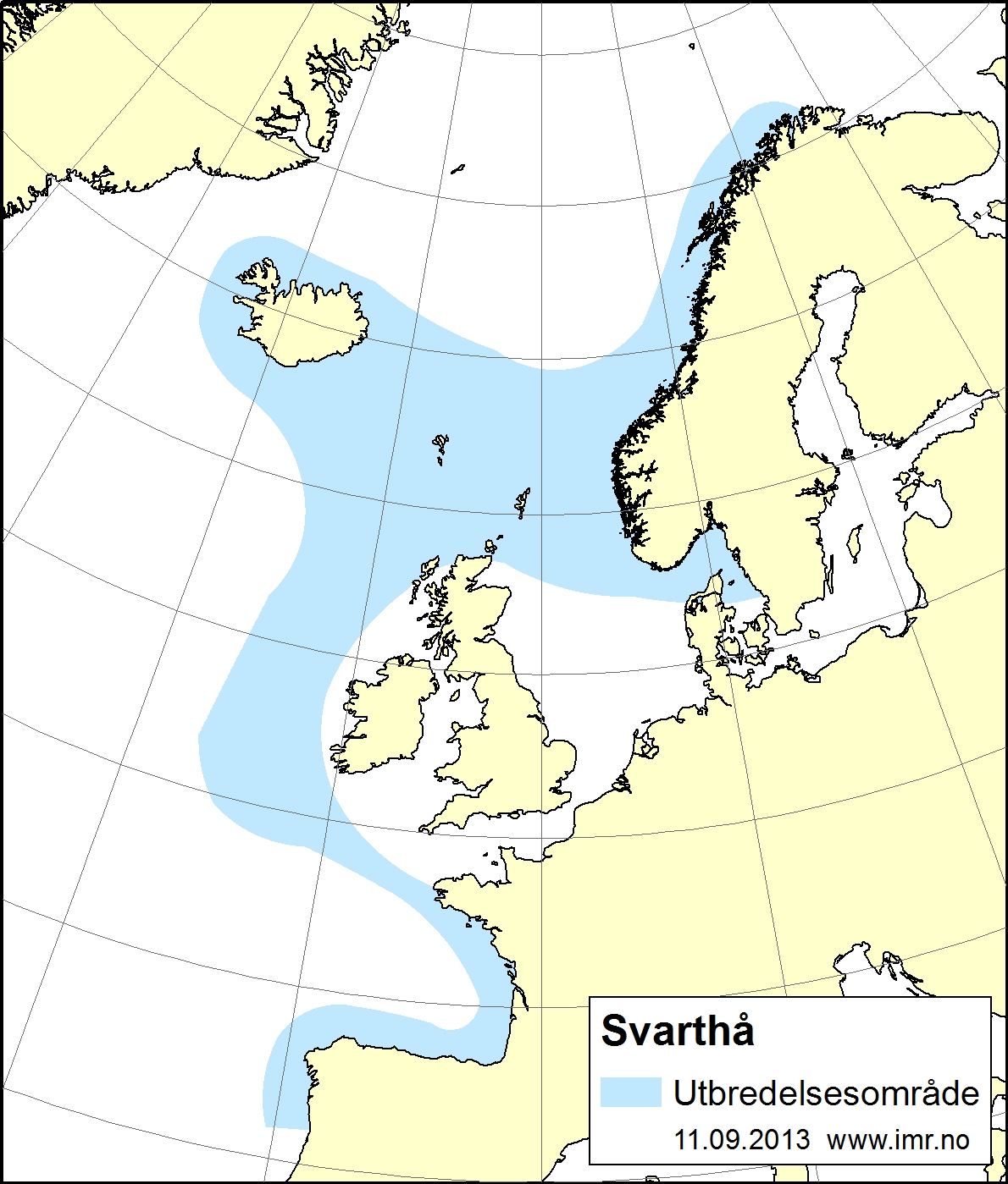 utbredelseskart for svarthå