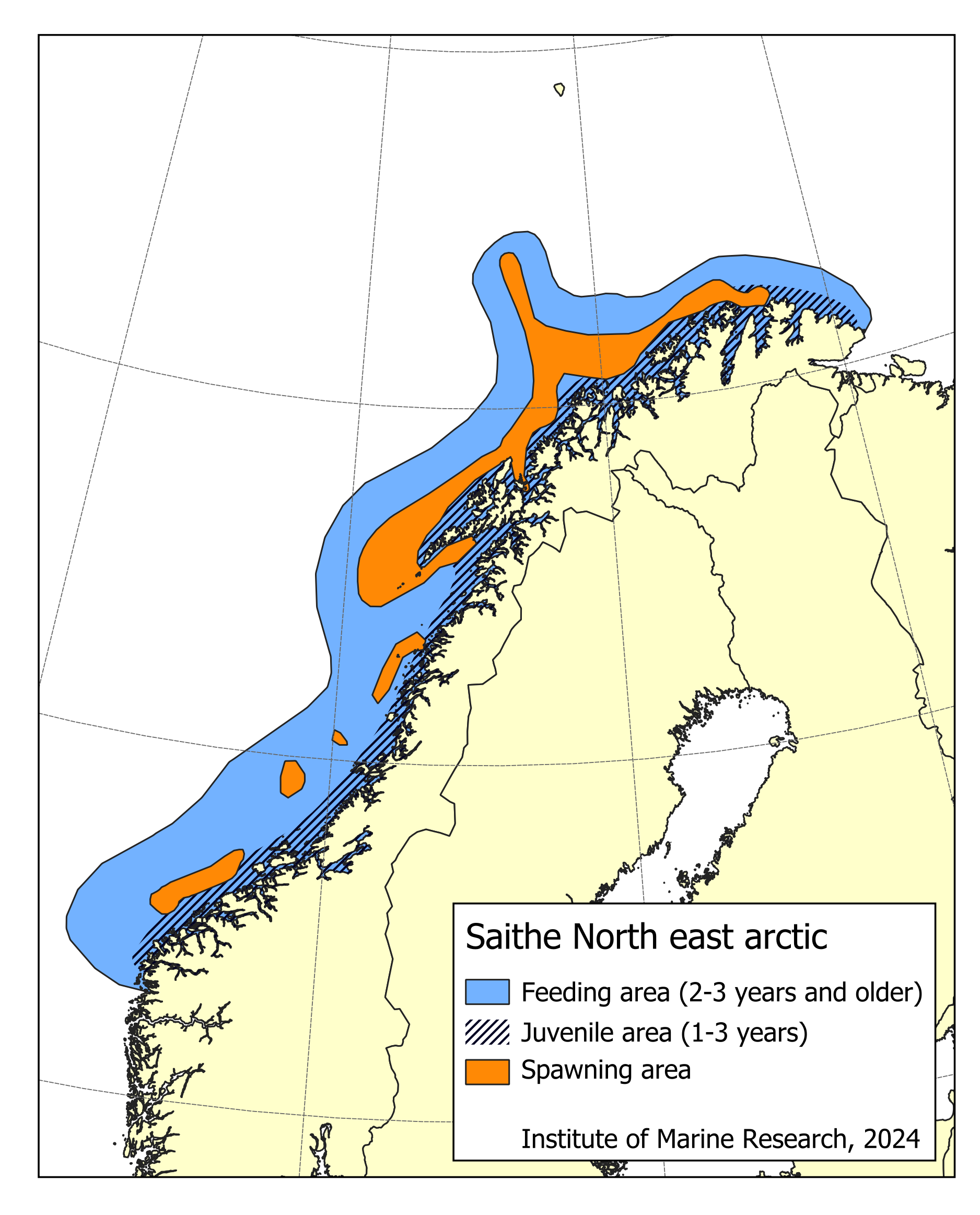 Distribution of Northeast Arctic saithe