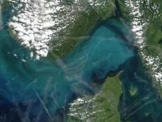 Satelittbilde av Skagerrak og sørlige Skandinavia.