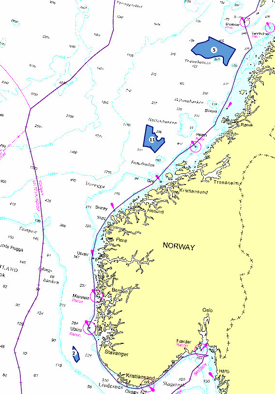 Figur 37. Identifiserte områder som kan egne seg for havbruk til havs (per 2022), utdrag fra Fiskeridirektoratets kartverktøy.