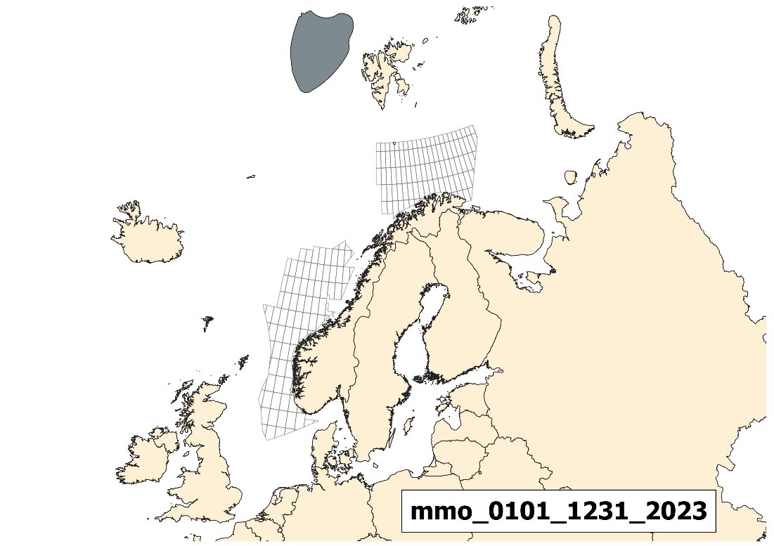 Område der det er tilrådet med observatør som sikrer at det ikke skytes seismikk når dersom grønlandshval observeres innen 1000m.