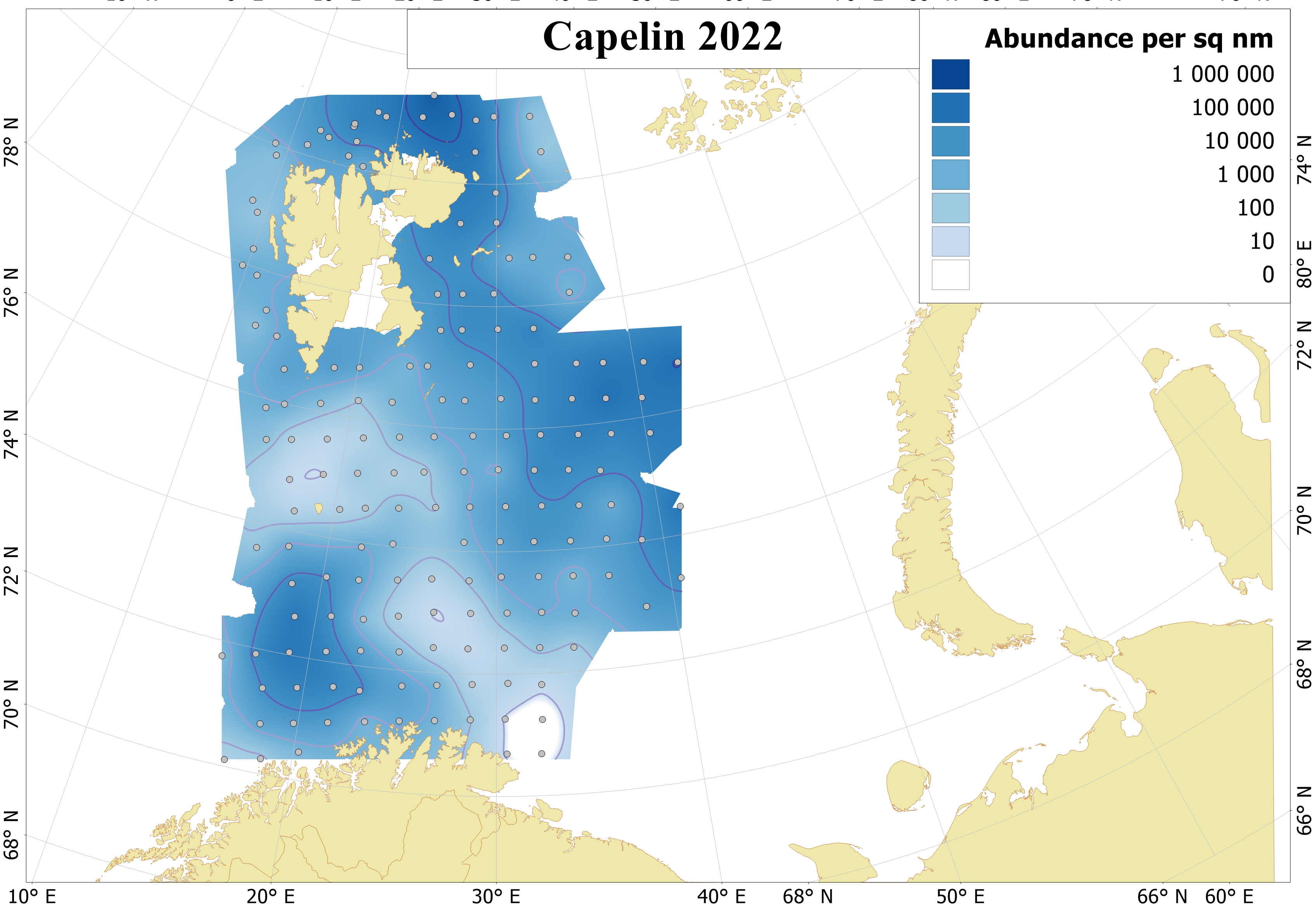 Ch 6 Distribution of 0-group capelin 2022