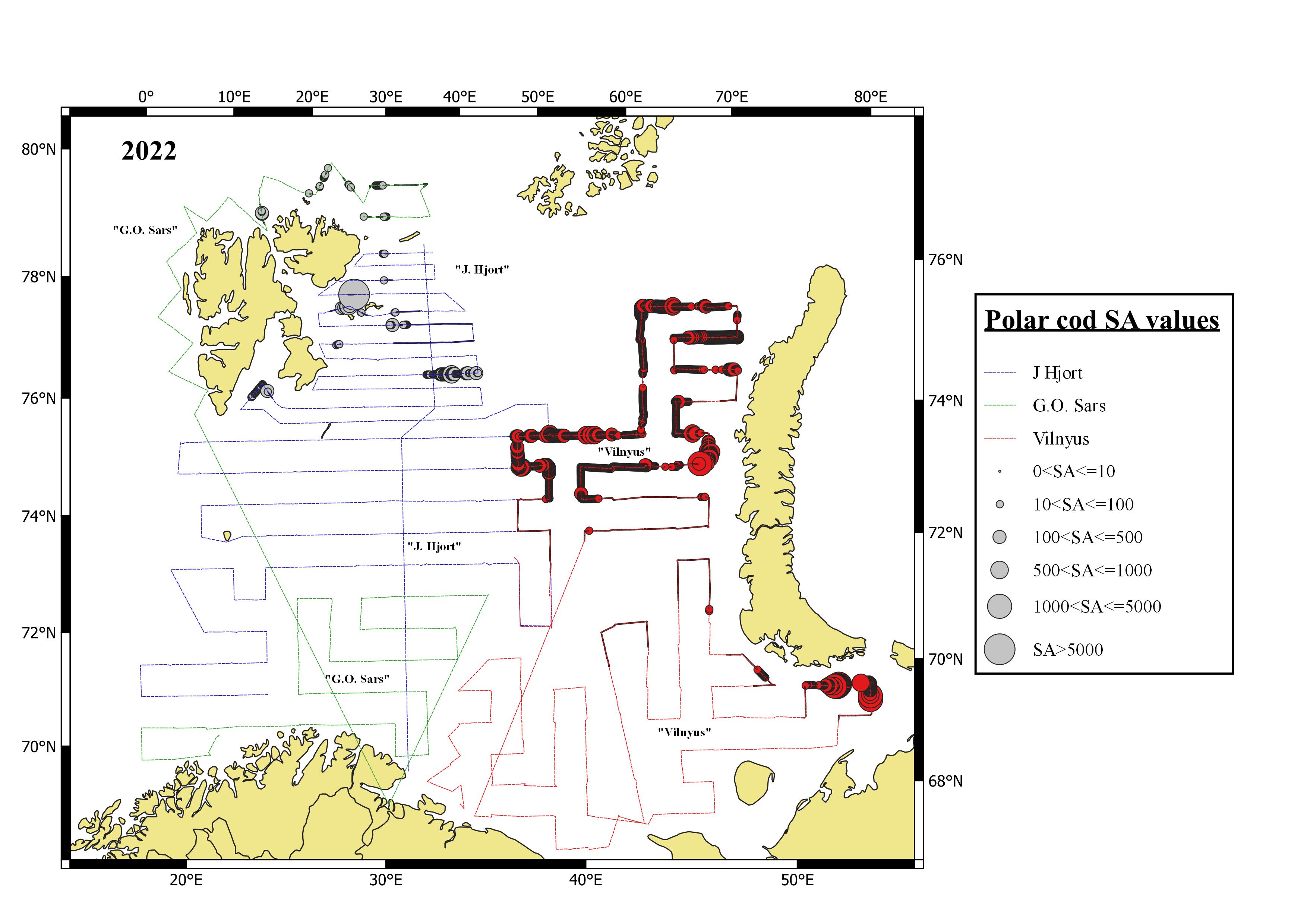 Ch 7.2.1.1 Geographical distribution of polar cod 2022