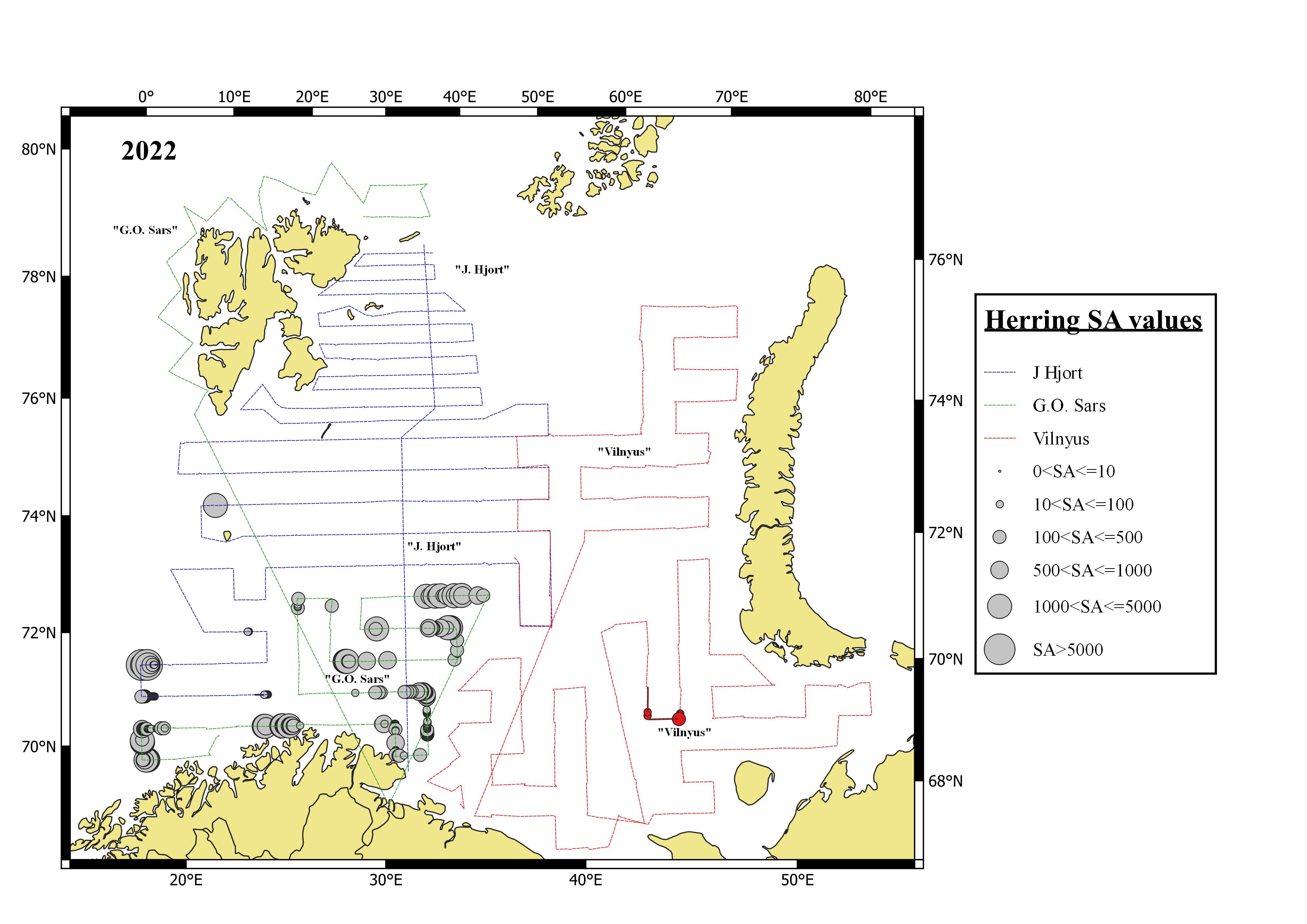 Ch 7.3.1.1 Geographical distribution of herring 2022