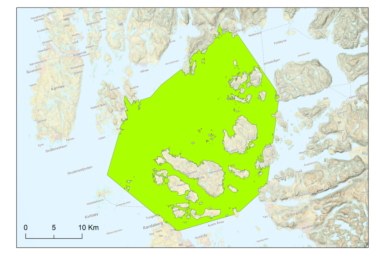 Kart viser område for tråling i Boknafjorden