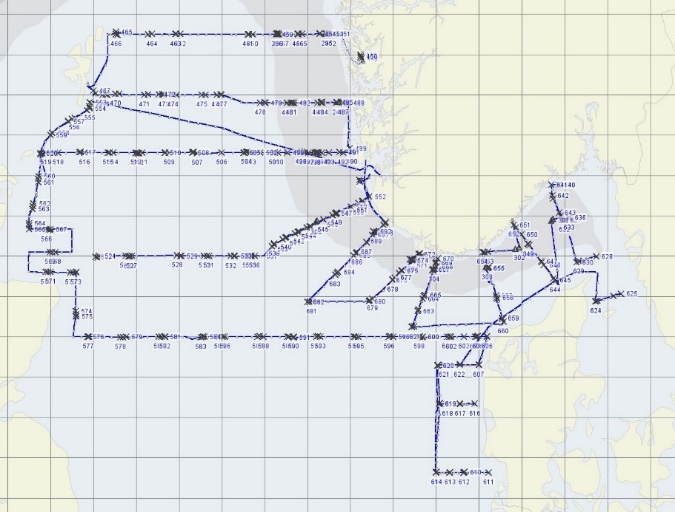 Figure 1. Map of the stations sampled during the North Sea Ecosystem cruise 2023