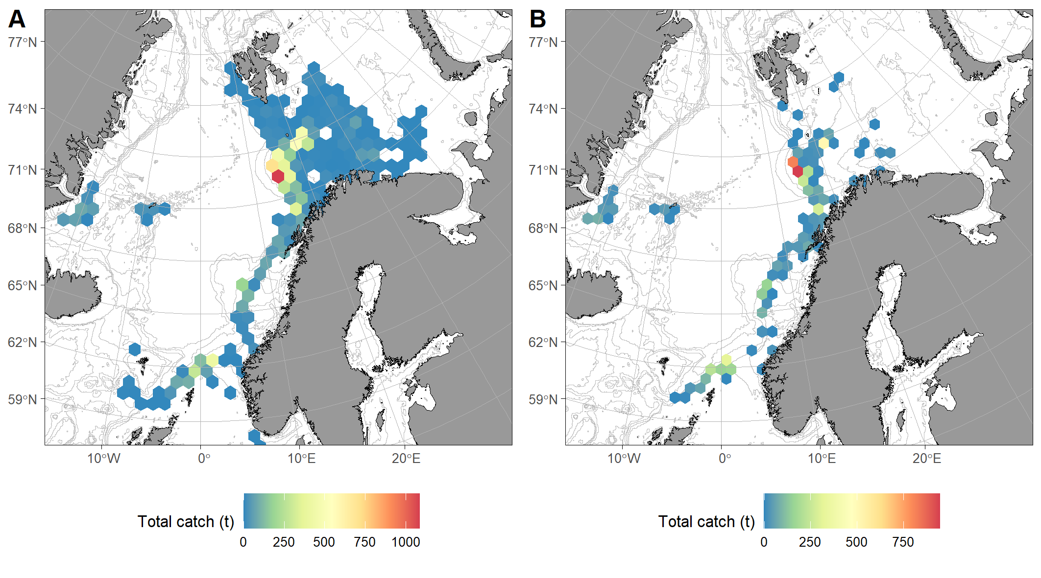 catch distribution map