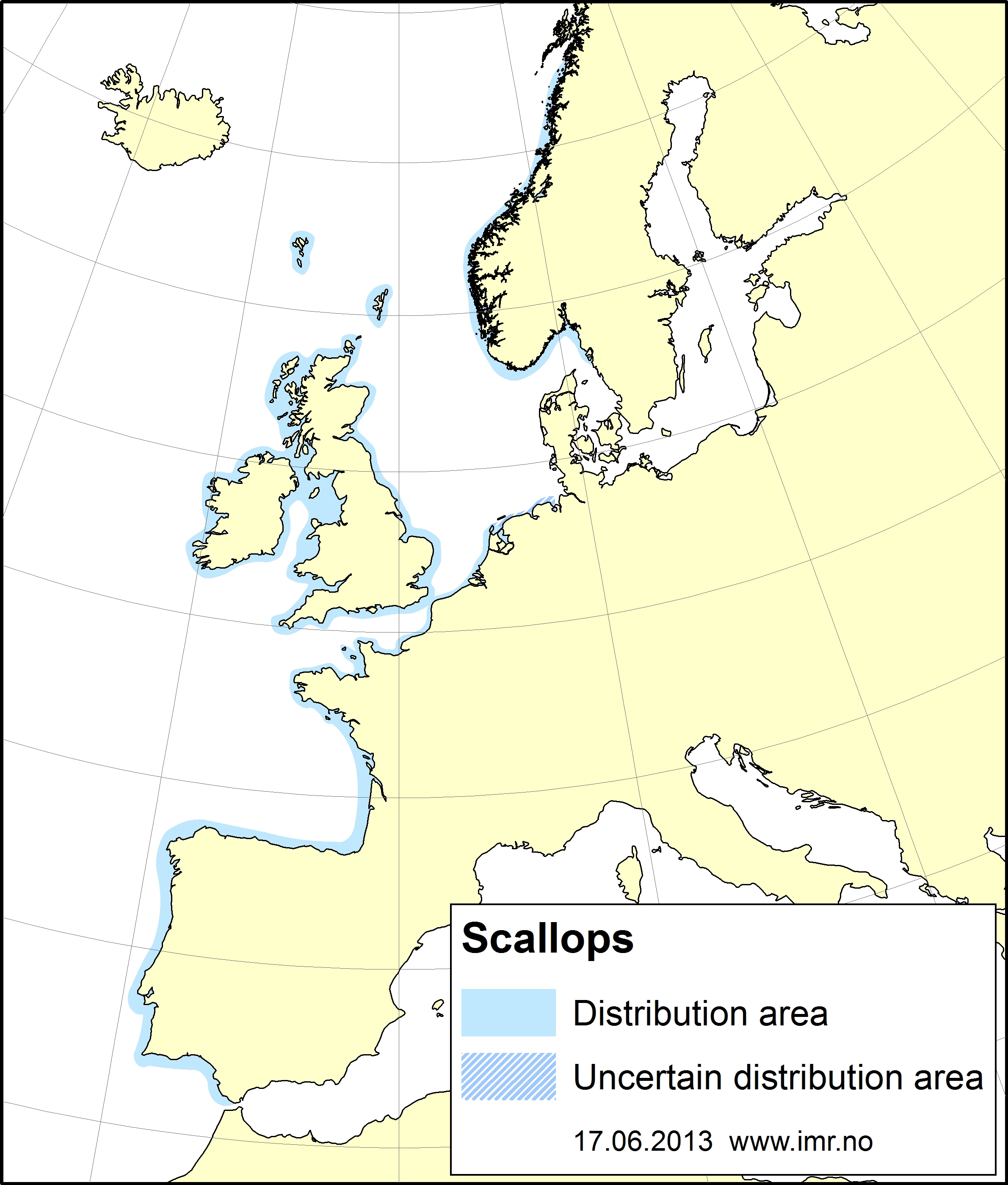 Distribution map scallop