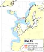 Distribution map - blue ling